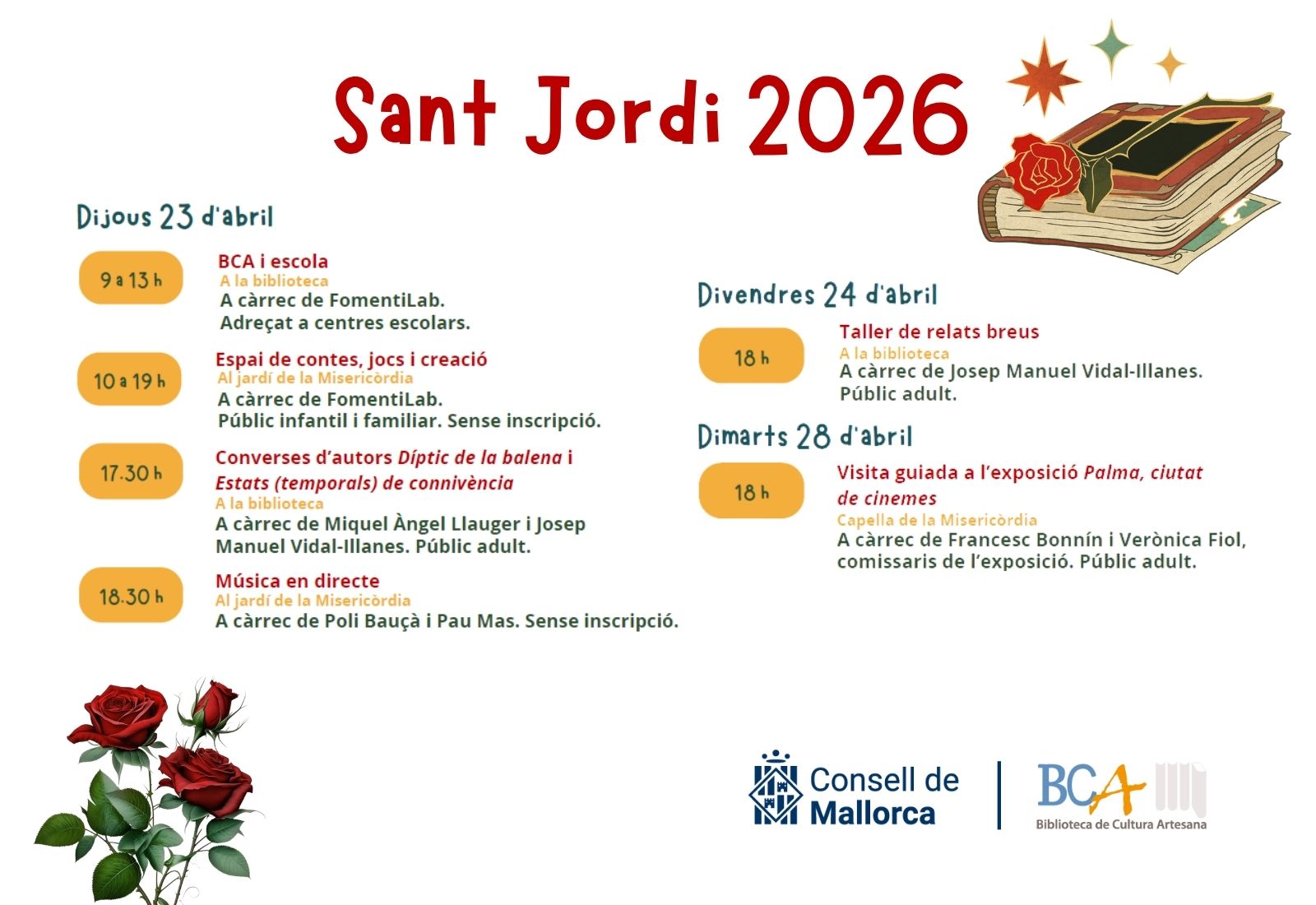 Sant Jordi 2026 a la BCA