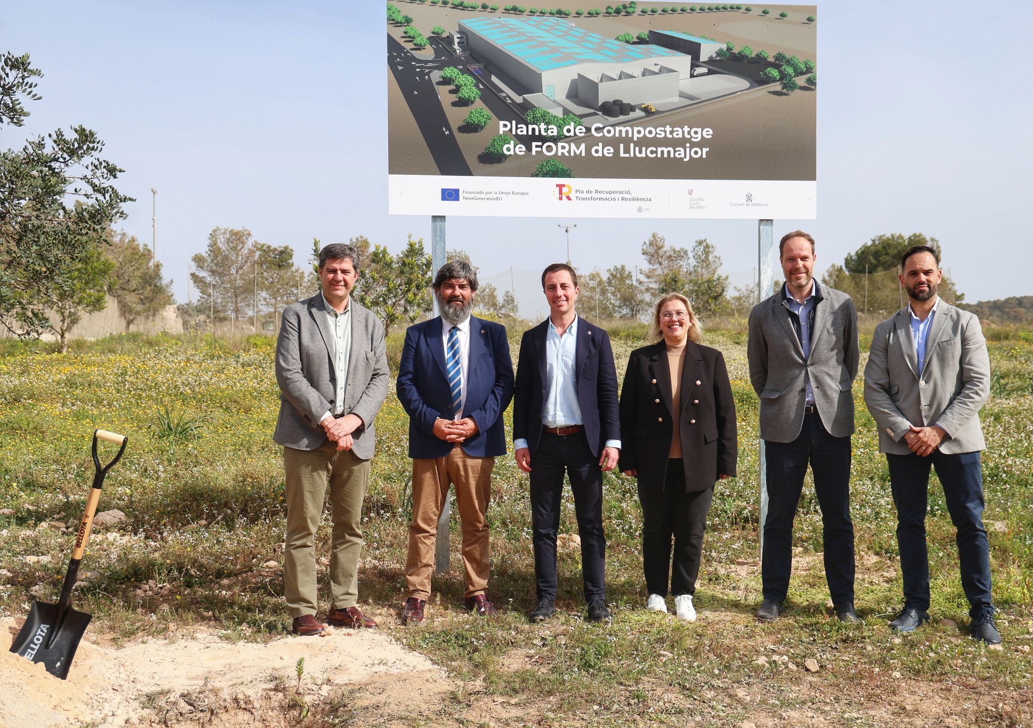 Col·locació de la primera pedra de la Planta de compostatge de Llucmajor.