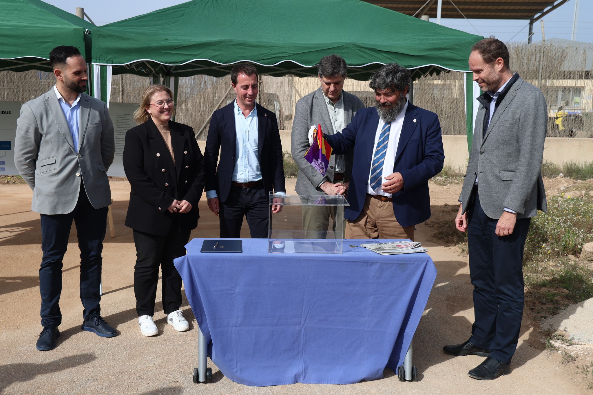 Col·locació de la primera pedra de la Planta de compostatge de Llucmajor.