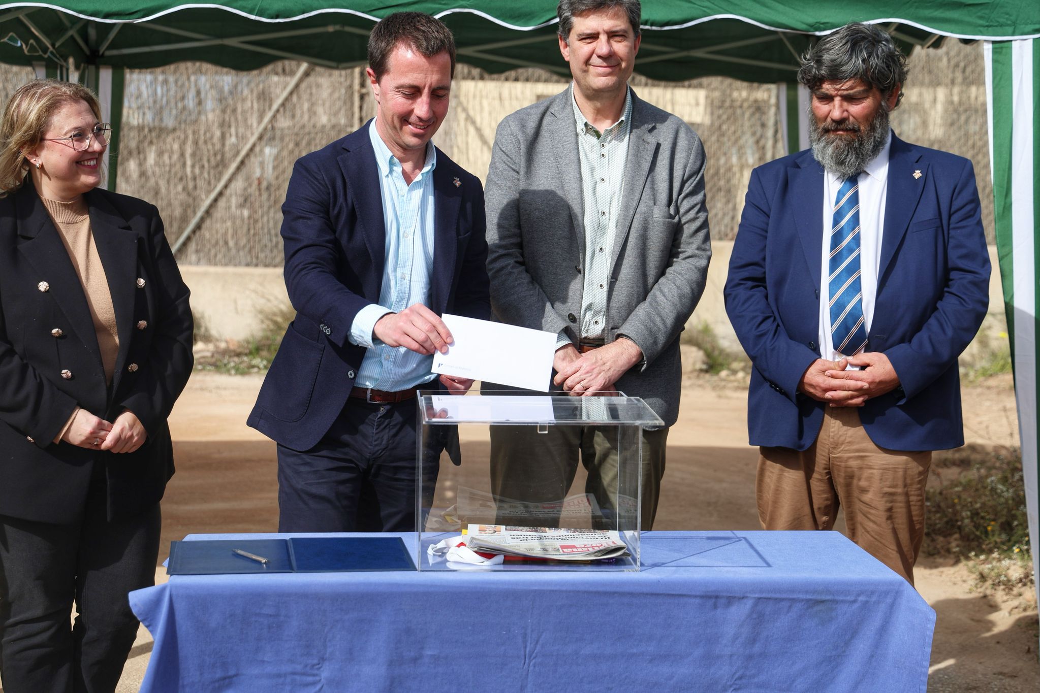 Col·locació de la primera pedra de la Planta de compostatge de Llucmajor.