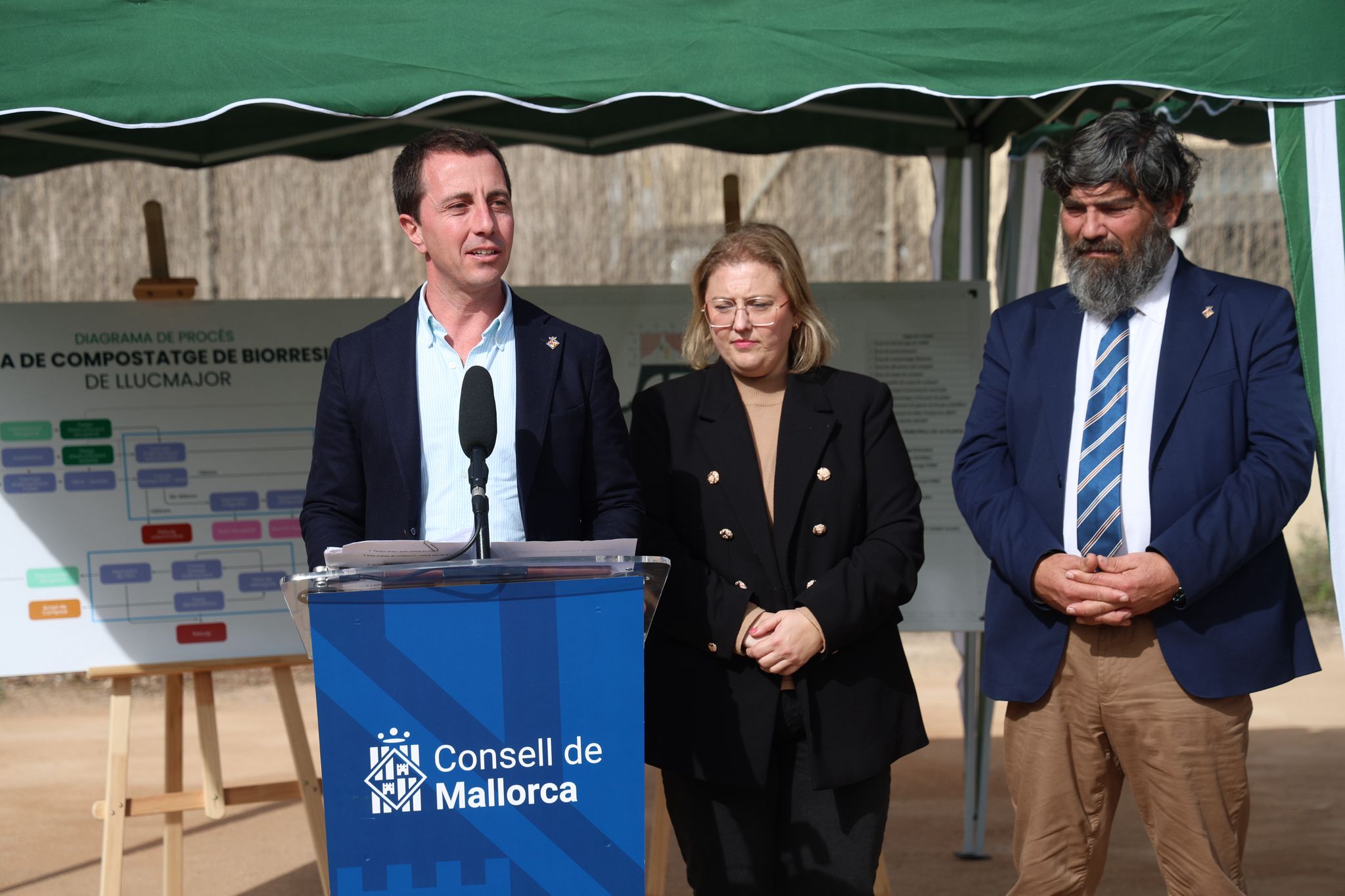 Col·locació de la primera pedra de la Planta de compostatge de Llucmajor.