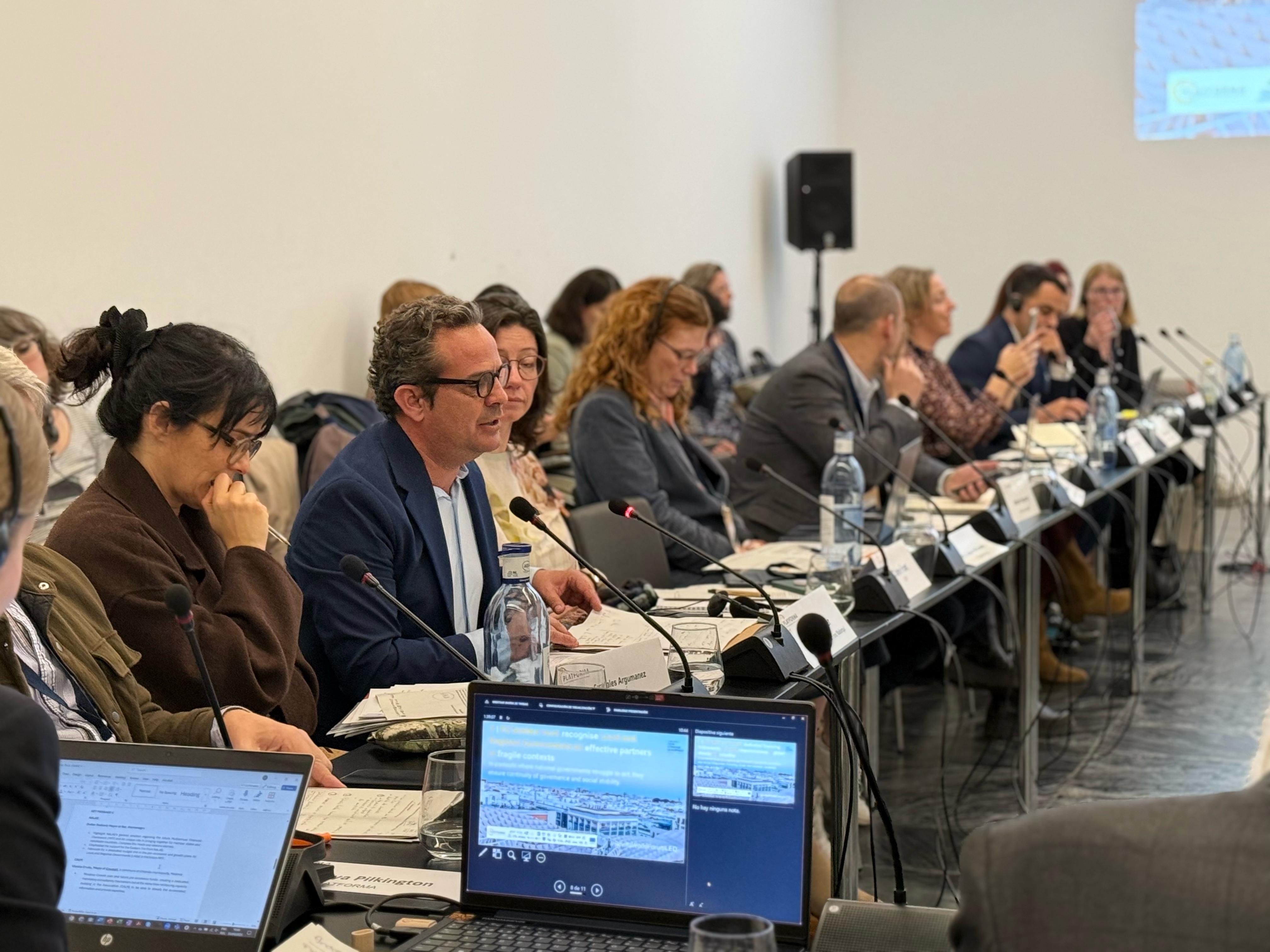El conseller de Presidència, Antoni Fuster, participa en el Consell Polític de PLATFORMA del Fòrum Mundial de Desenvolupament Econòmic Local.