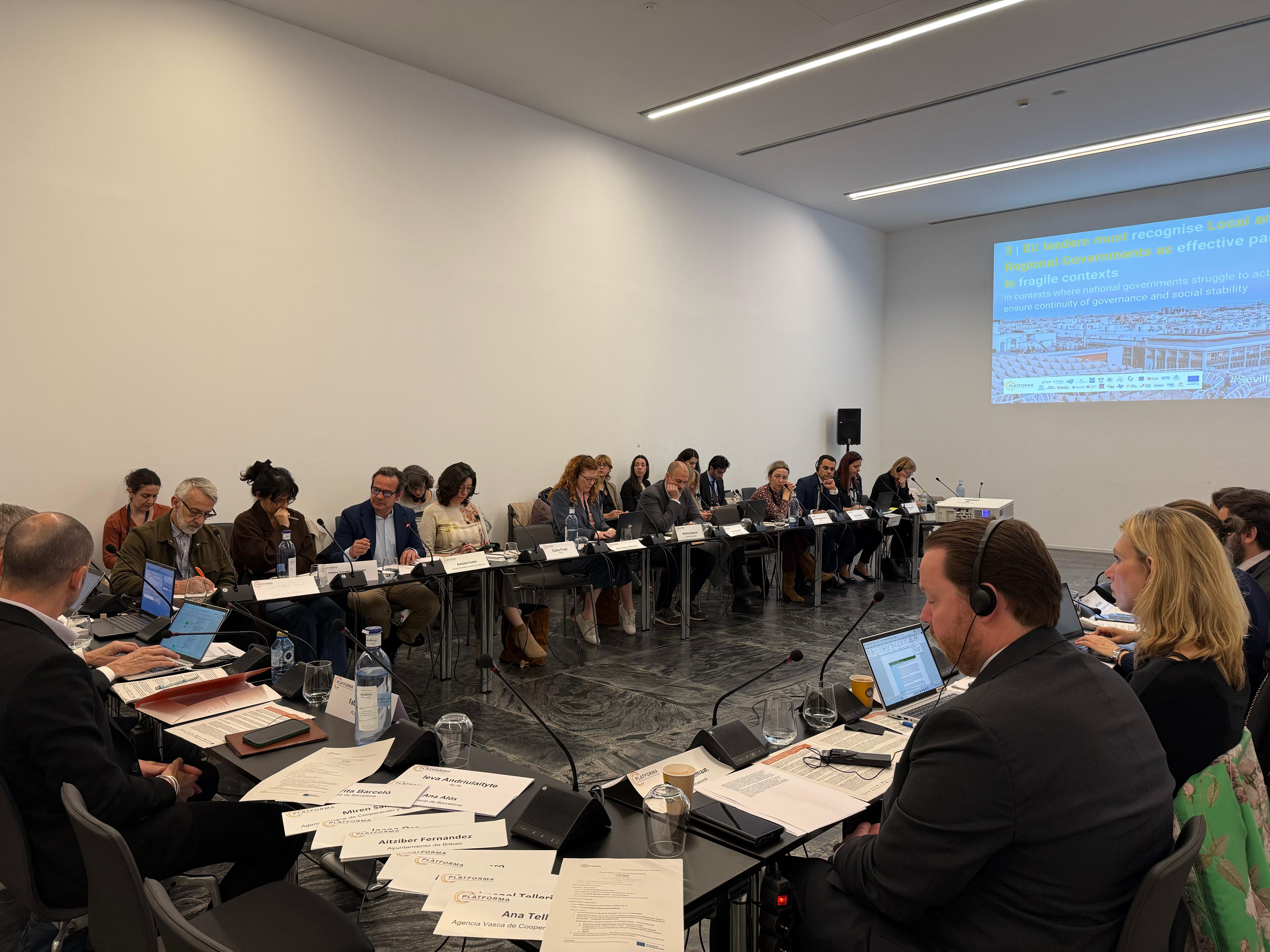El conseller de Presidència, Antoni Fuster, participa en el Consell Polític de PLATFORMA del Fòrum Mundial de Desenvolupament Econòmic Local.