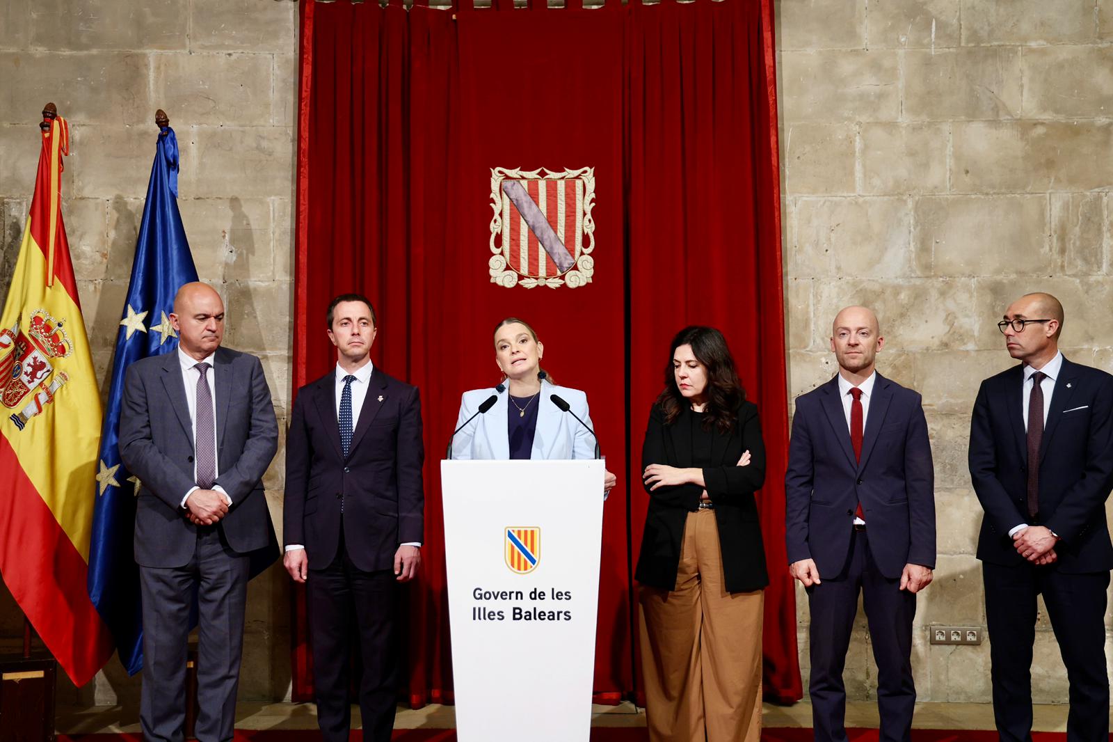 Declaracions de la presidenta Prohens i el president Galmés després de la reunió amb la ministra d’Infància i Joventut, Sira Rego.