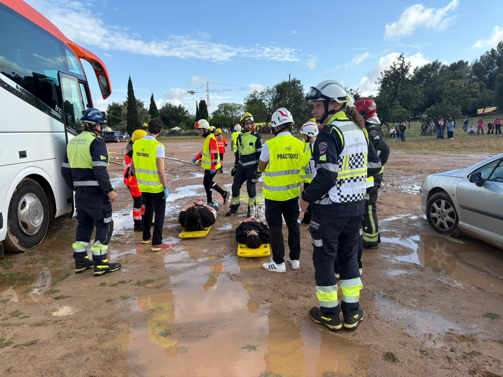Simulacro en el que participaron los Bomberos de Mallorca.