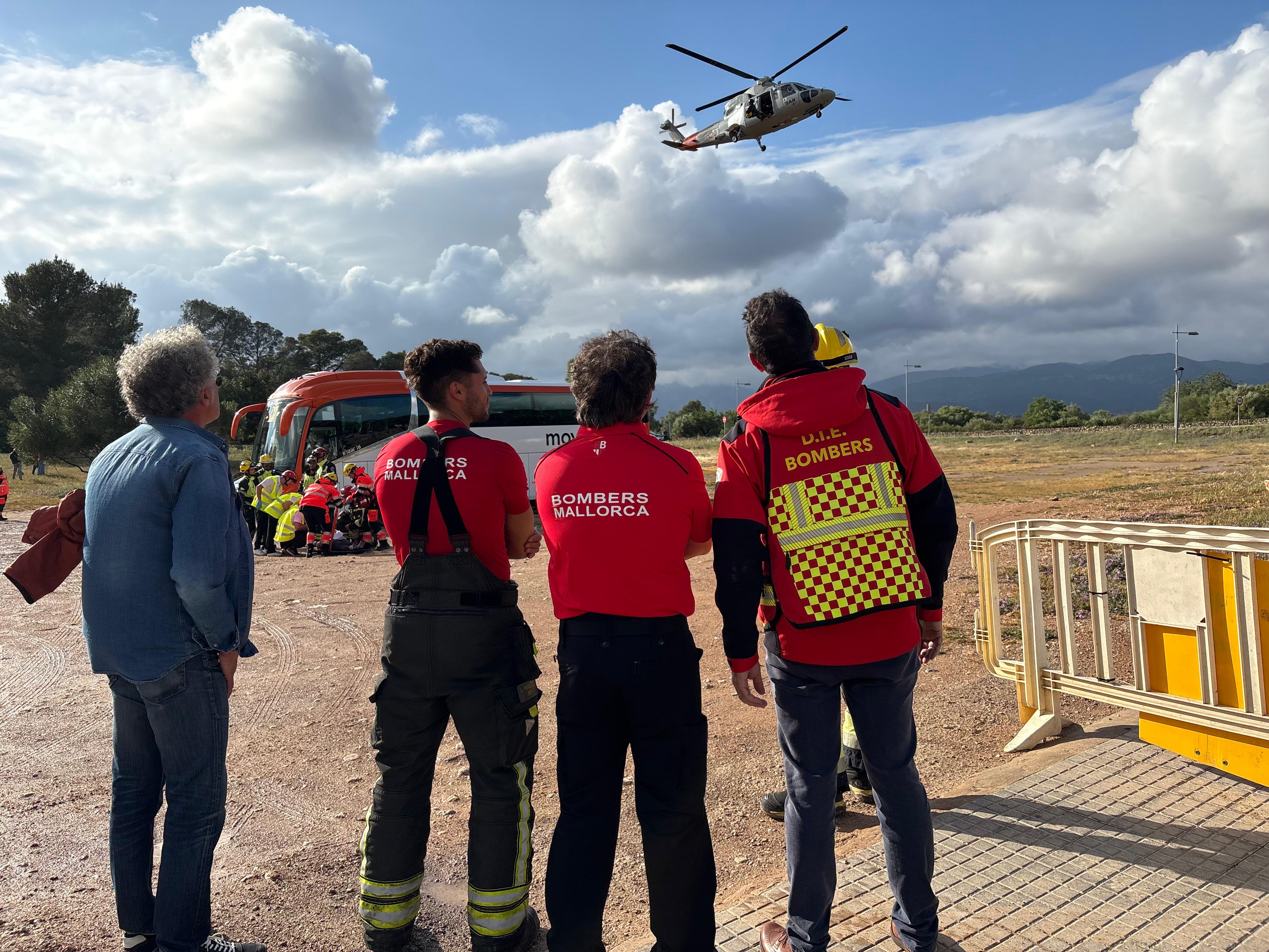 Simulacro en el que participaron los Bomberos de Mallorca.