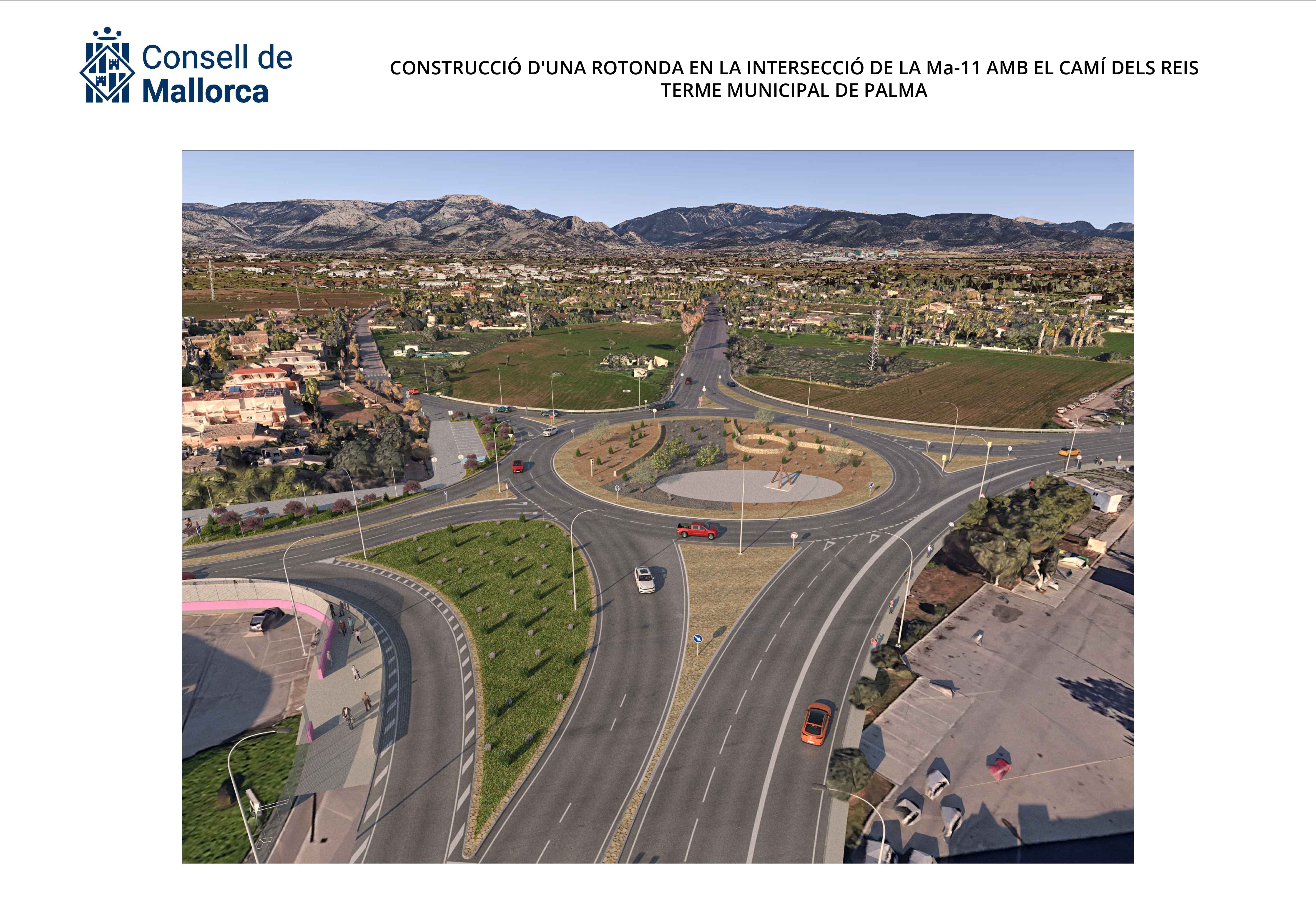 Imagen de la nueva rotonda del Polígono de Son Castelló quando esté acabada.