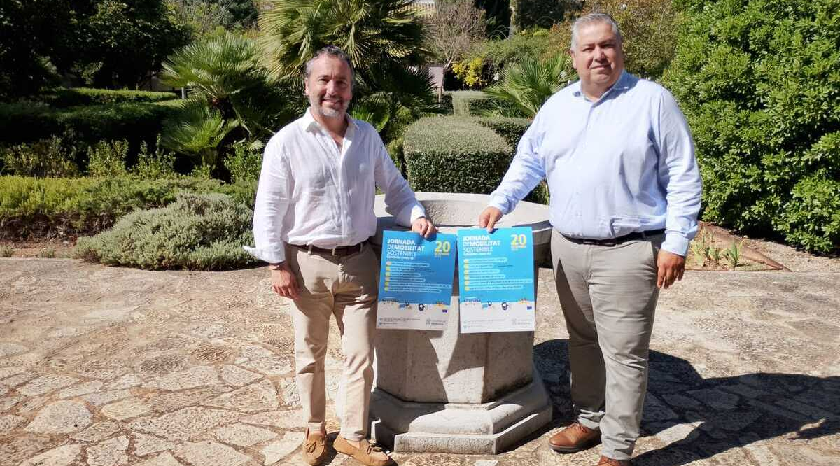 El conseller de Territori, Mobilitat i Infraestructures, Fernando Rubio, i el Director Insular de Mobilitat i Activitats, Rafel Oliver, presenten la Jornada de Mobilitat Sostenible.