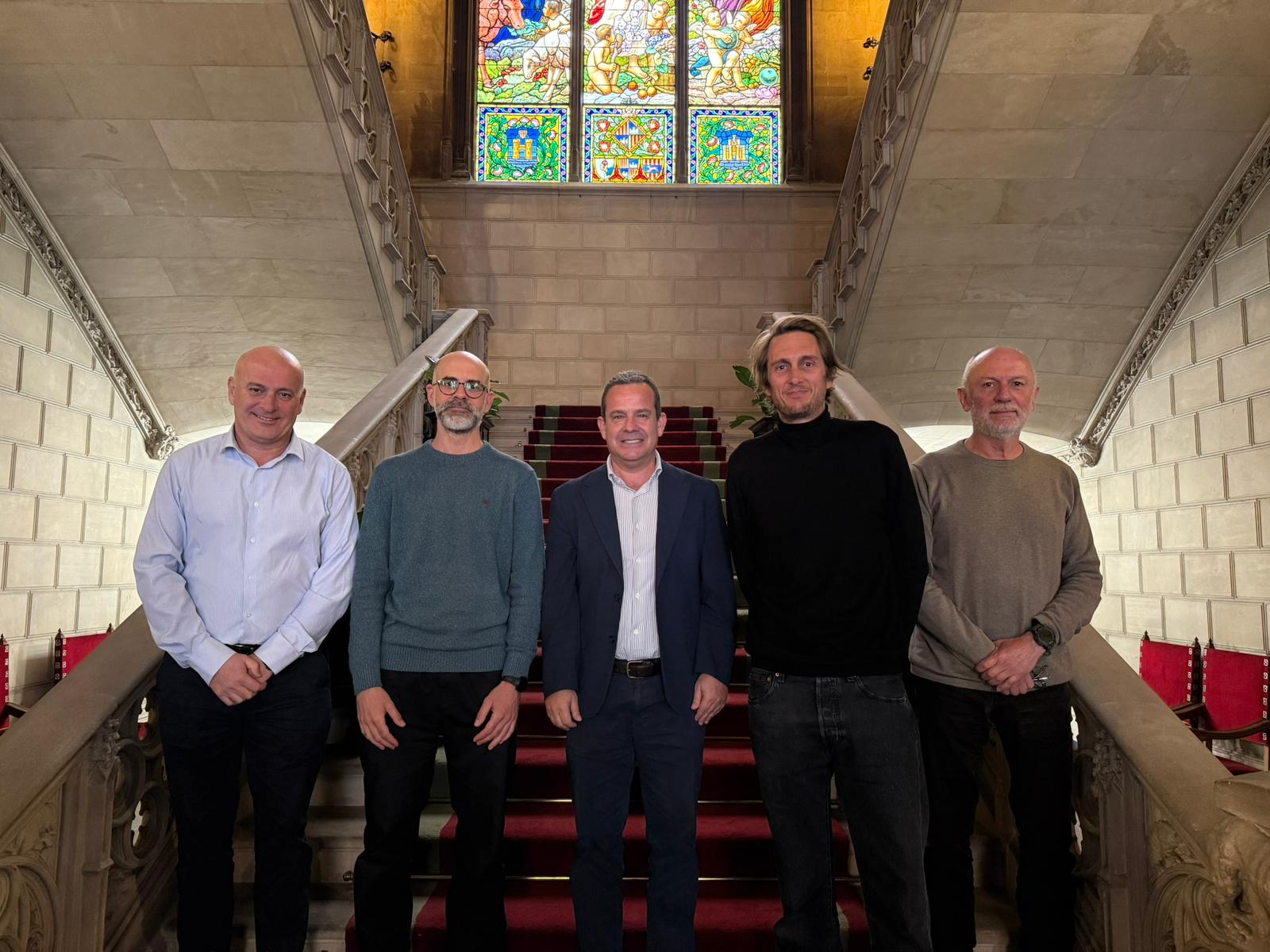 El conseller, el director insular de la Serra y el gerente del Consorcio, en una de las reuniones mantenidas con Tramuntana XXI