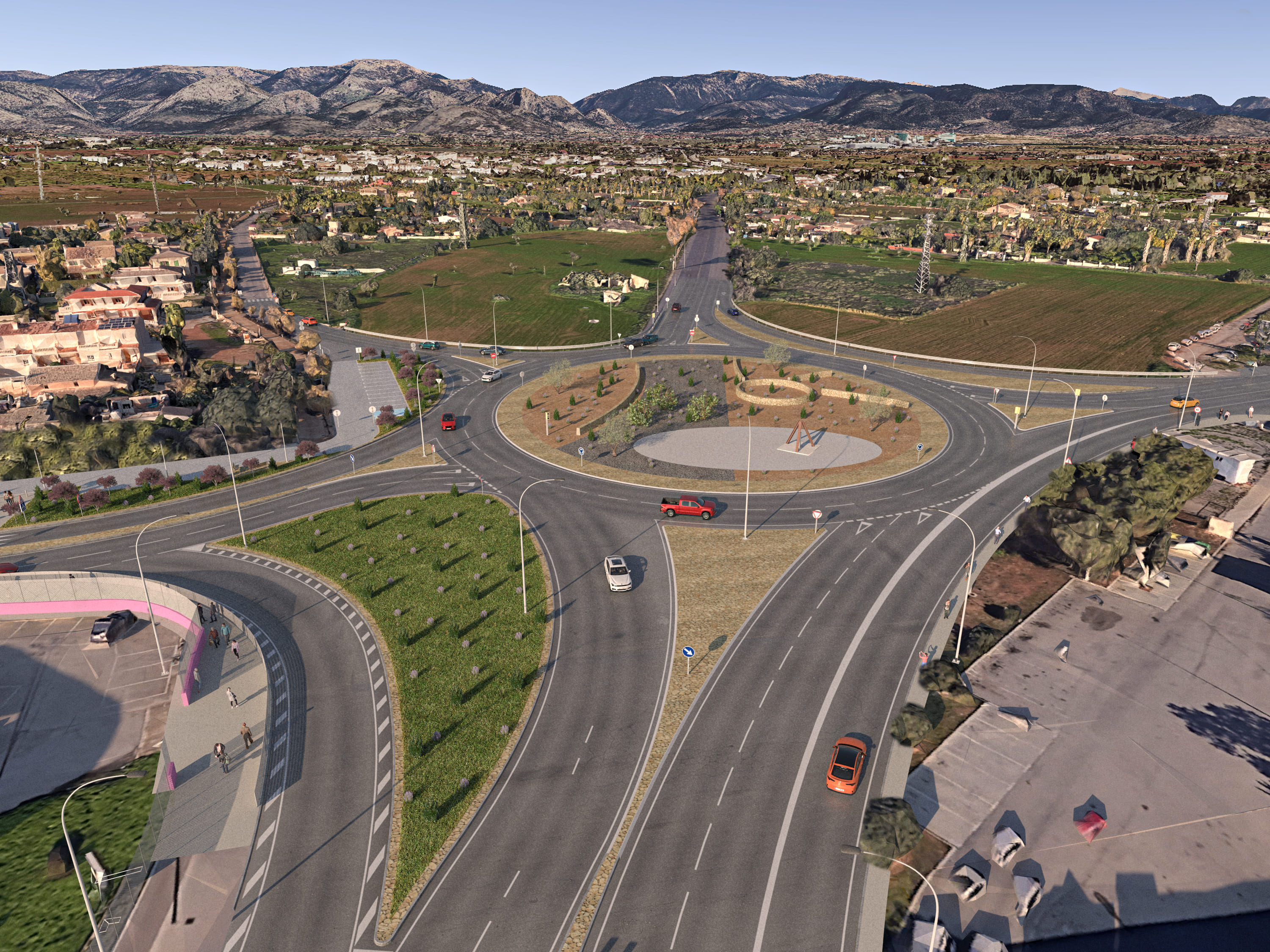 Plànol de com quedarà la rotonda de la ITV del Polígon de Son Castelló una vegada acabada.