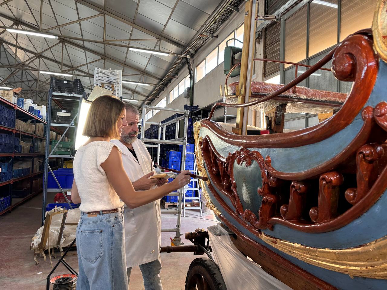 Inicio de la restauración integral del carro triunfal de santa Catalina Tomàs